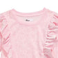 Top com babados e estampa de estrelas para meninas grandes da Epic Threads, rosa, tamanho grande