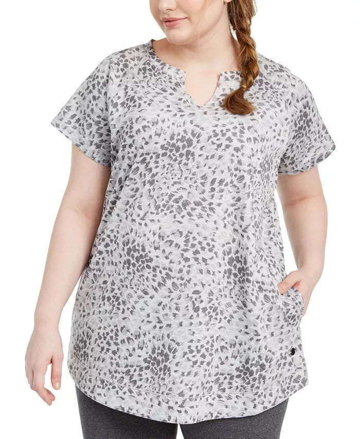 Túnica estampada feminina Ideology cinza tamanho 2X