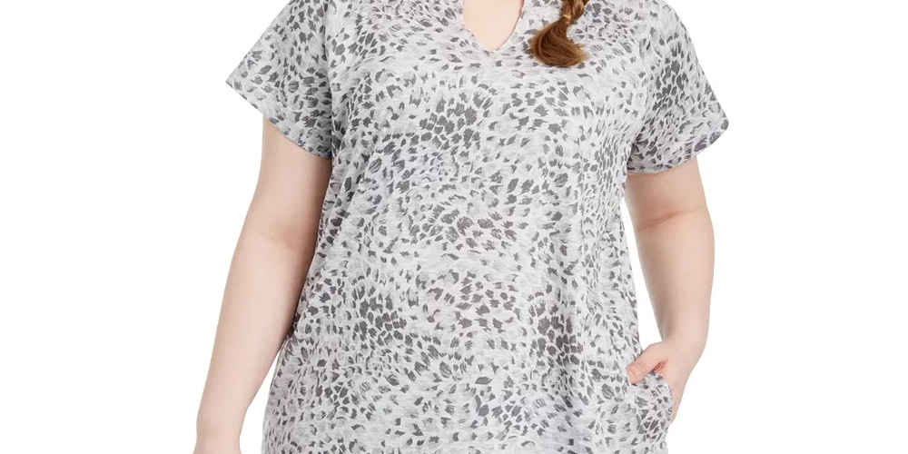 Túnica estampada feminina Ideology cinza tamanho 2X