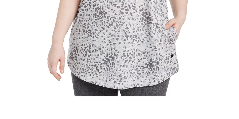 Túnica estampada feminina Ideology cinza tamanho 2X