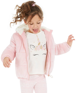 Camiseta manga comprida com chifre de unicórnio para meninas Epic Threads, branca, tamanho 5