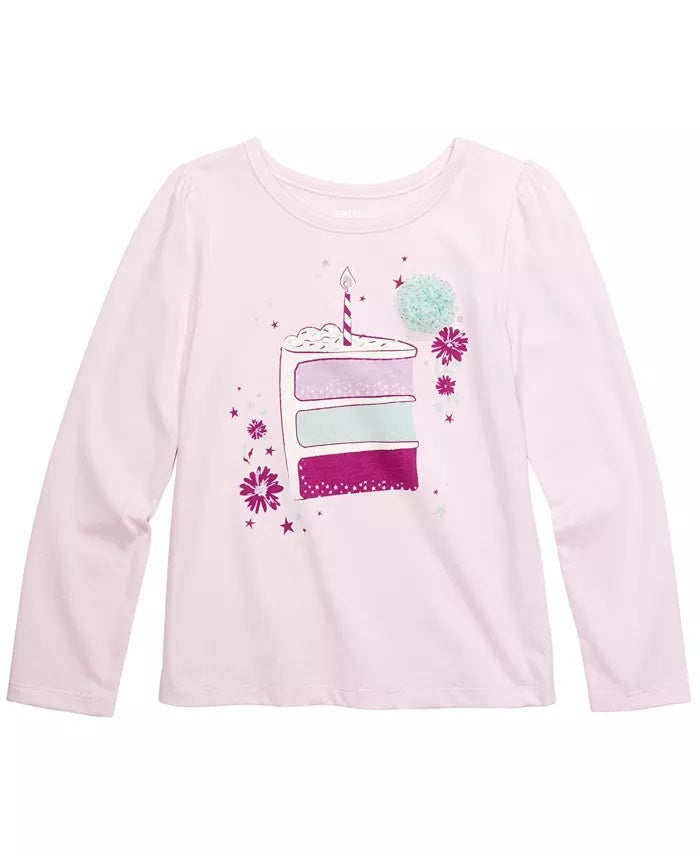 Camiseta infantil feminina com fatias de bolo da Epic Threads, rosa, tamanho 4T