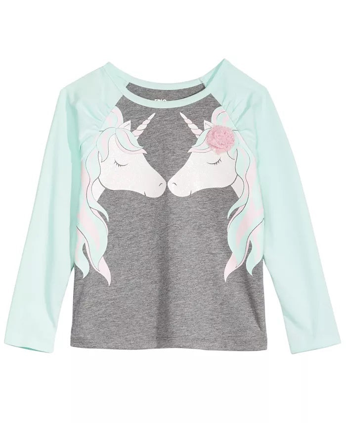 Camiseta infantil Epic Threads Unicorn Friends para meninas, cinza, tamanho 2T