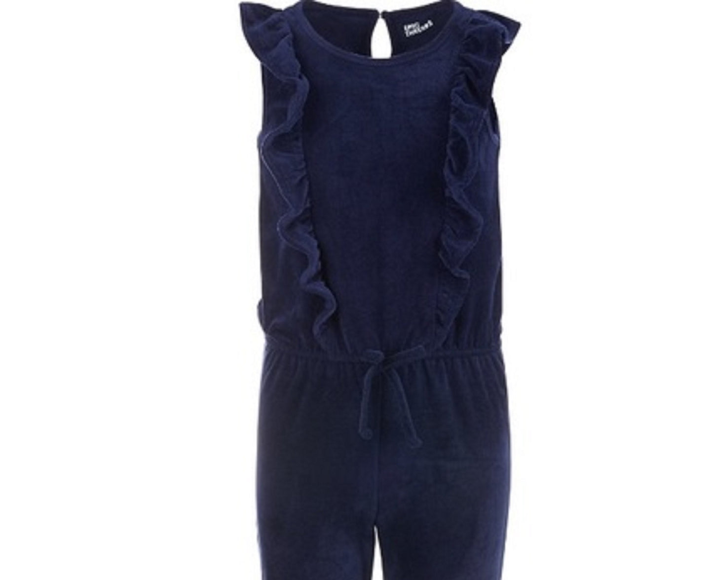 Macacão de veludo com babados para meninas grandes da Epic Threads, azul, tamanho pequeno