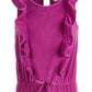 Macacão de veludo com babados para meninas grandes da Epic Threads, roxo, tamanho grande