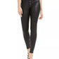 Calça skinny feminina Bar III com botões e revestimento, preta, tamanho 0