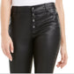 Calça skinny feminina Bar III com botões e revestimento, preta, tamanho 0
