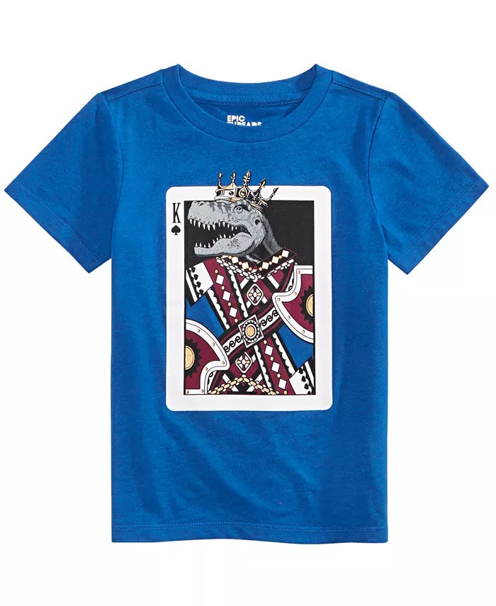 Camiseta infantil Epic Threads King Card para meninos, azul marinho, tamanho 4T, slim