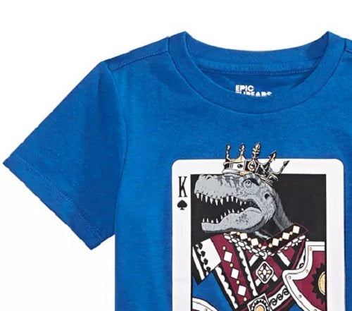 Camiseta infantil Epic Threads King Card para meninos, azul marinho, tamanho 4T, slim
