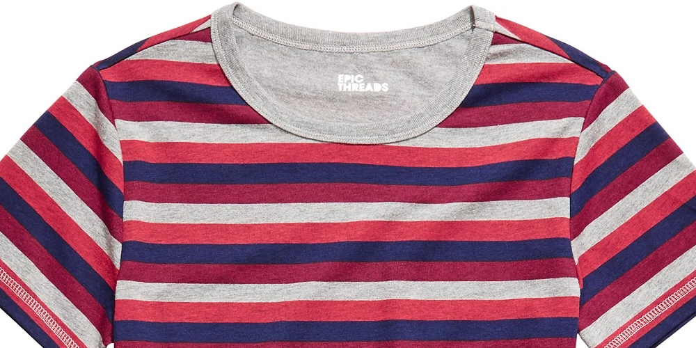 Camiseta Epic Threads Big Boys Multi-Listras Cinza Tamanho P