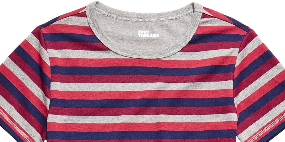 Camiseta listrada Epic Threads Big Boys cinza tamanho extra grande