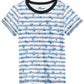 Camiseta infantil Epic Threads Splatter Stripe para meninos, branca, tamanho 3T