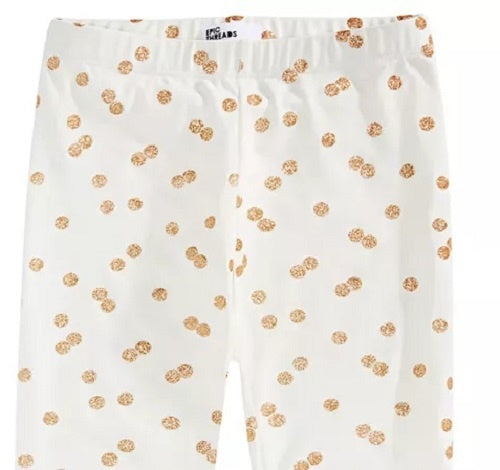 Leggings de bolinhas brilhantes para meninas Epic Threads, tamanho 6, branca