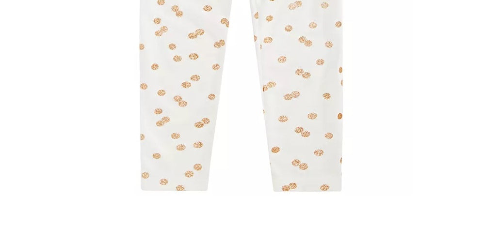 Leggings de bolinhas brilhantes para meninas Epic Threads, tamanho 6, branca