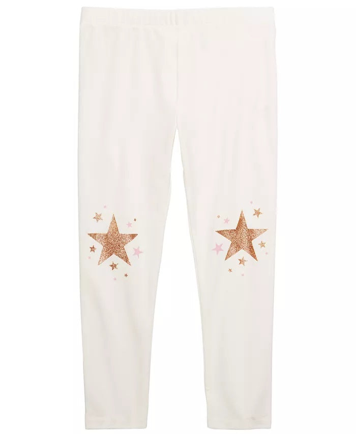 Leggings femininas Epic Threads Star Knee, tamanho 6X, brancas