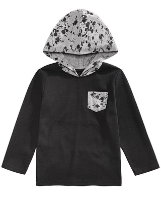 Epic Threads Toddler Boys Colorblocked Splatter-Print Thermal-Knit Hooded T-Shirt Black Size 3T