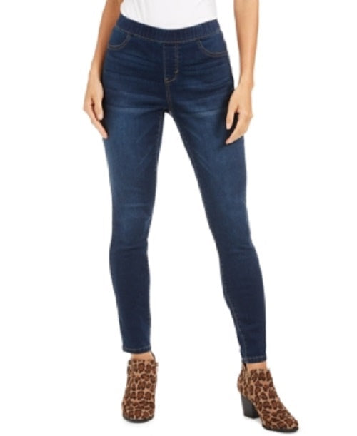 Calças jegging femininas forradas com lã, estilo &amp; co, azul, tamanho pequeno