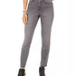 Jeans feminino estilo curvilíneo skinny com bolso brilhante, tamanho 14, carvão