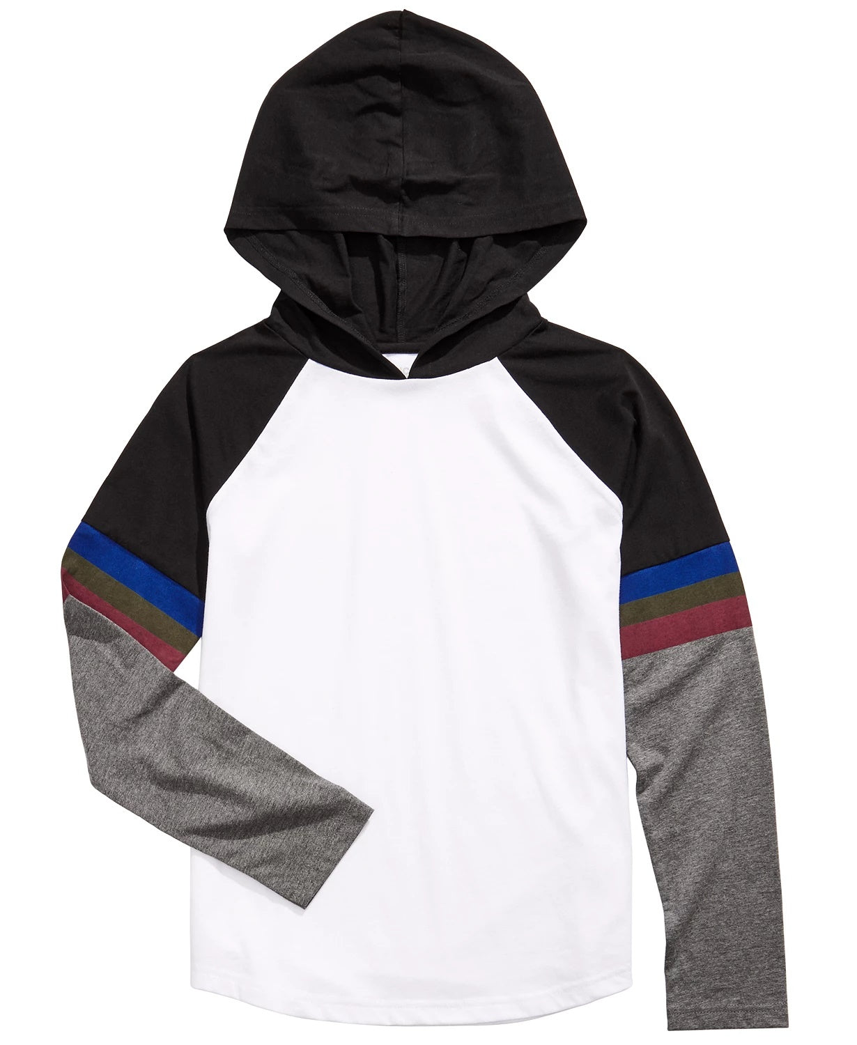 Camiseta com capuz e blocos de cores Epic Threads Big Boys, branca, tamanho pequeno