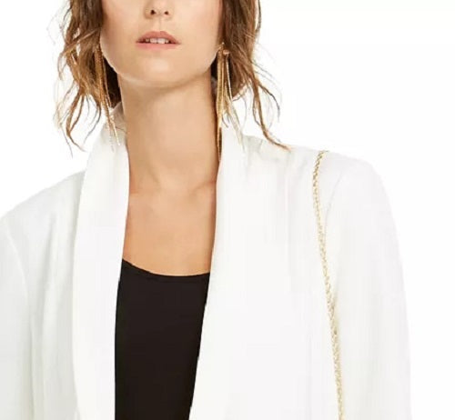 Blazer trespassado feminino INC International Concepts, branco, tamanho grande