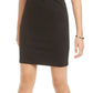 Vestido justo feminino Bar III em couro sintético contrastante, preto, tamanho médio