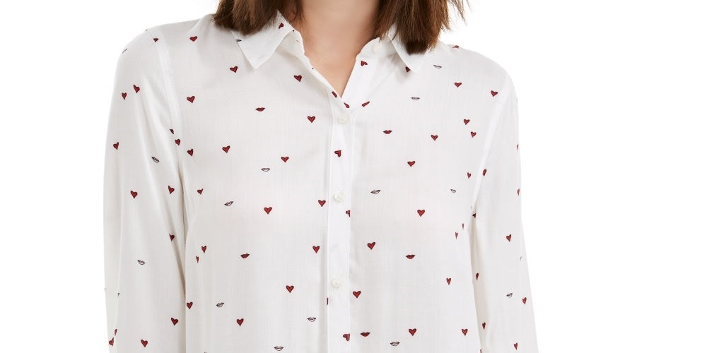 Blusa peplum estampada feminina Maison Jules, branca, tamanho médio