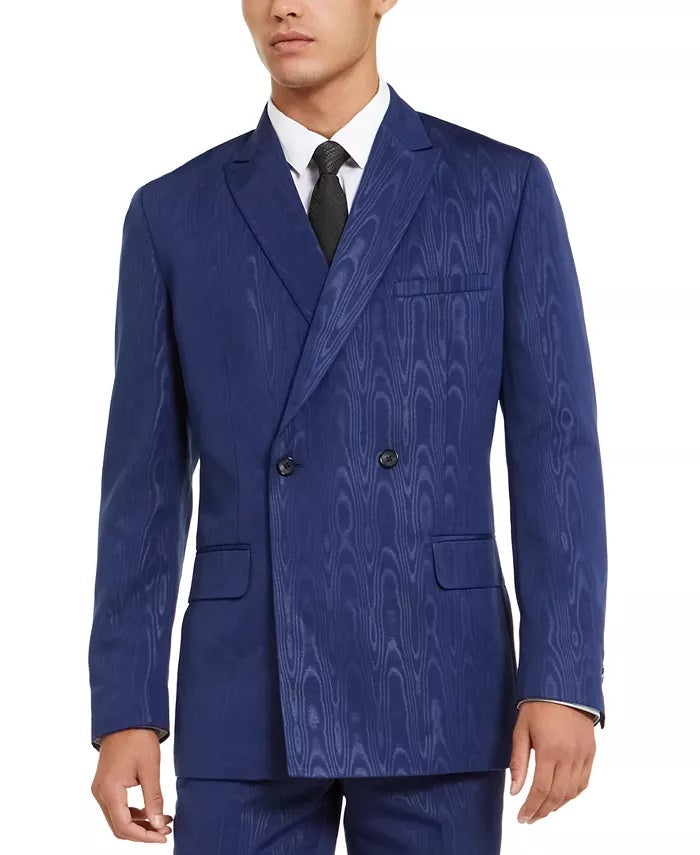 INC International Concepts Casaco esportivo masculino liso, abotoamento duplo, slim fit, azul marinho, tamanho pequeno