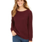Suéter feminino canelado com ombros caídos, roxo, tamanho extragrande, estilo &amp; co