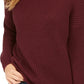 Suéter feminino canelado com ombros caídos, roxo, tamanho extragrande, estilo &amp; co