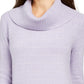 Suéter feminino estilo &amp; co lurex gola alta roxo tamanho extrapequeno