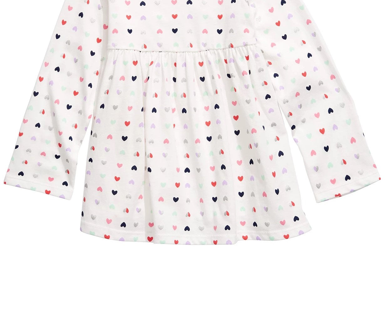 Túnica de algodão com estampa de coração para bebês meninas First Impressions, branca, tamanho 24 meses
