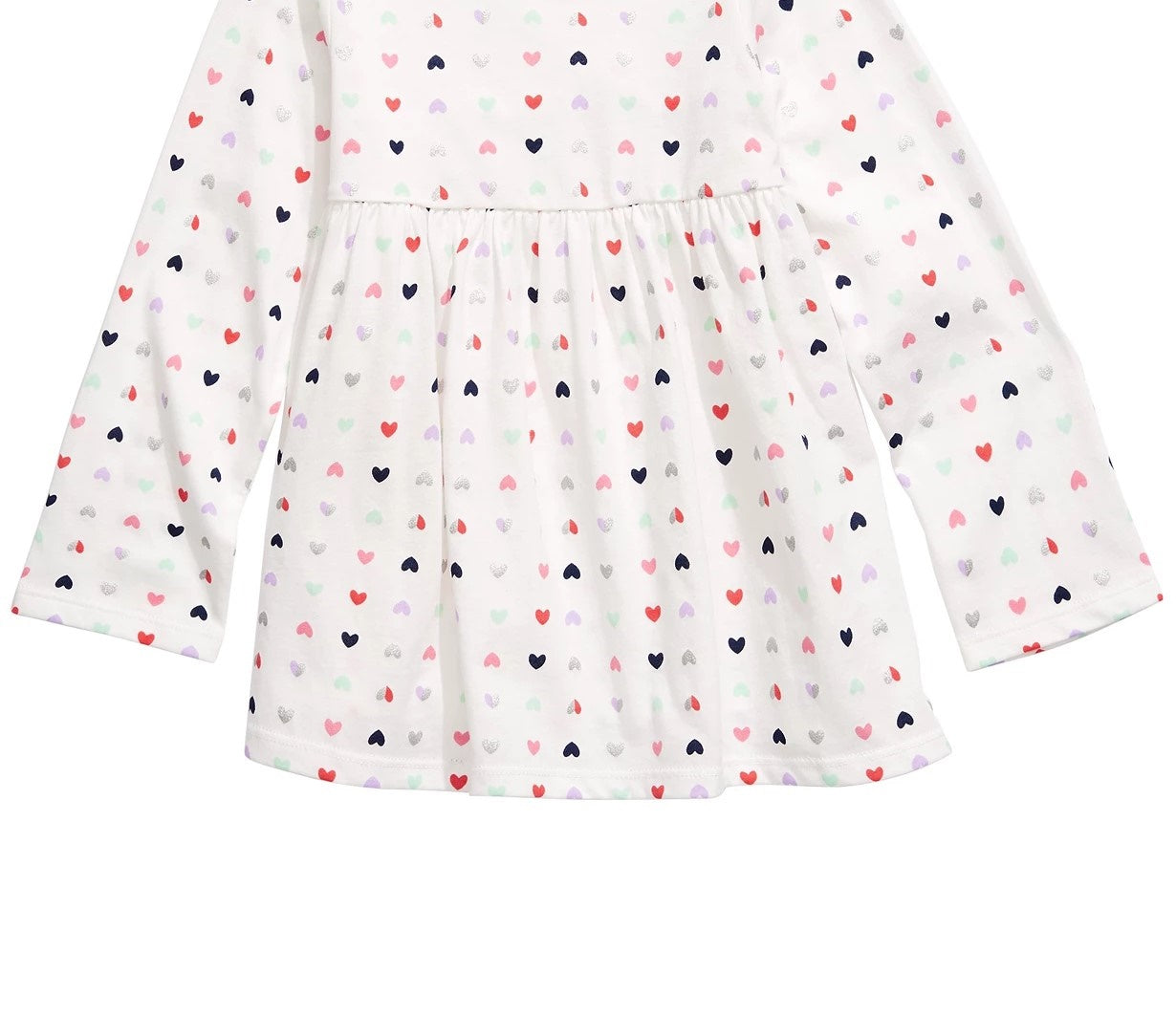 Túnica de algodão com estampa de coração First Impressions para meninas, tamanho 4T, branca