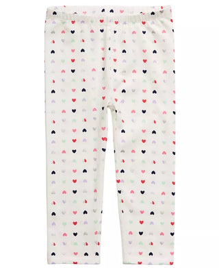 Leggings estampadas de coração para meninas First Impressions, tamanho 4T, branca