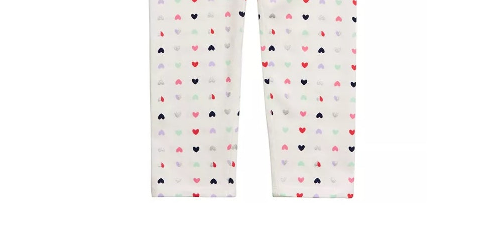 Leggings estampadas de coração para meninas First Impressions, tamanho 4T, branca