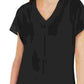 Alfani Women's Chiffon Overlay Maxi Top Preto Tamanho Pequeno