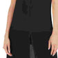Alfani Women's Chiffon Overlay Maxi Top Preto Tamanho Pequeno