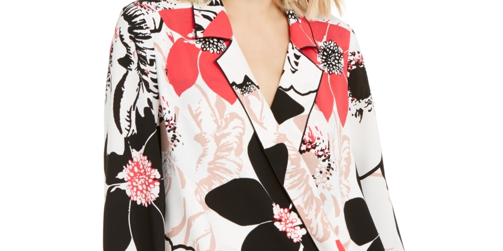 Alfani Feminino Estampado Tubinho SurPetite Largeice Top Branco Tamanho Pequeno Grande