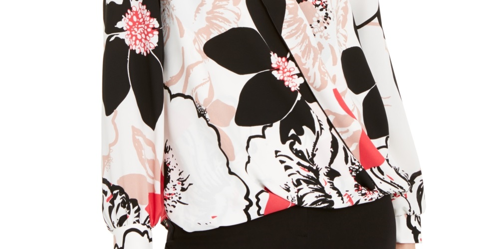 Alfani Feminino Estampado Tubinho SurPetite Largeice Top Branco Tamanho Pequeno Grande