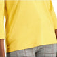 Camisa polo feminina Charter Club Supima Cotton manga 3/4 amarela tamanho extragrande