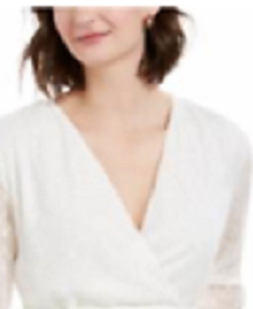 Charter Club Top feminino com estampa de bolinhas, branco, tamanho pequeno