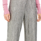 Calça feminina amassada metálica JM Collection, amarela, tamanho médio