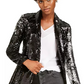 Blazer feminino de lantejoulas da INC International Concepts, preto, tamanho pequeno
