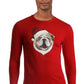 Club Room Masculino Santa Bulldog Festa de Natal Top Vermelho Tamanho X-G