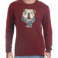 Camiseta masculina com estampa de mistura de algodão e cachecol Bulldog Club Room, tamanho vinho, tamanho extragrande