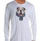 Camiseta masculina Club Room Bulldog Scarf mistura de algodão estampada, branca, tamanho extragrande
