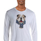 Camiseta masculina Club Room Bulldog Scarf mistura de algodão estampada, branca, tamanho extragrande