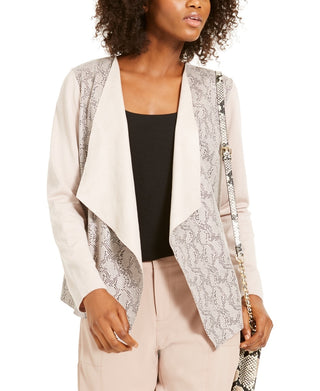 INC International Concepts Women's Printed Moleskin Topper White Size Medium