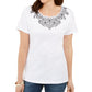 Karen Scott Top Feminino Recortado com Tachas Branco Tamanho P