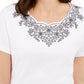 Karen Scott Top Feminino Recortado com Tachas Branco Tamanho P