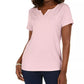 Karen Scott Top Feminino Petite Crochê Keyhole Rosa Tamanho Petite